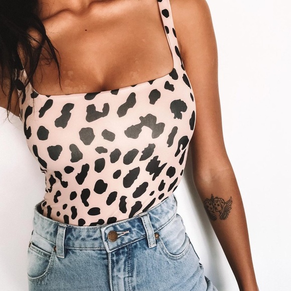Princess Polly Tops - Princess Polly Tamikah Bodysuit Leopard US 6